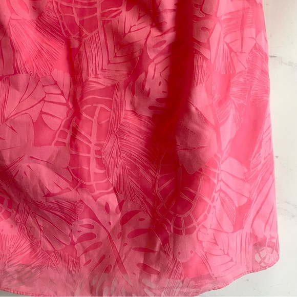 Lilly Pulitzer Regan Dress Burnout shorty Pink Love Me Or Leaf Me Large - Picture 3 of 9